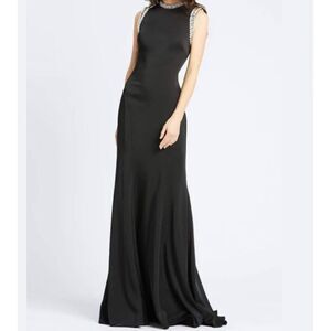 IEENA for Macduggol 25933I Pearl Accent Long Black Evening Dress - Women’s 16